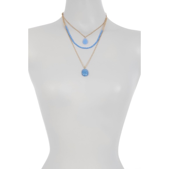 Melrose And Market Stone Charm Triple Layered Necklace 11$